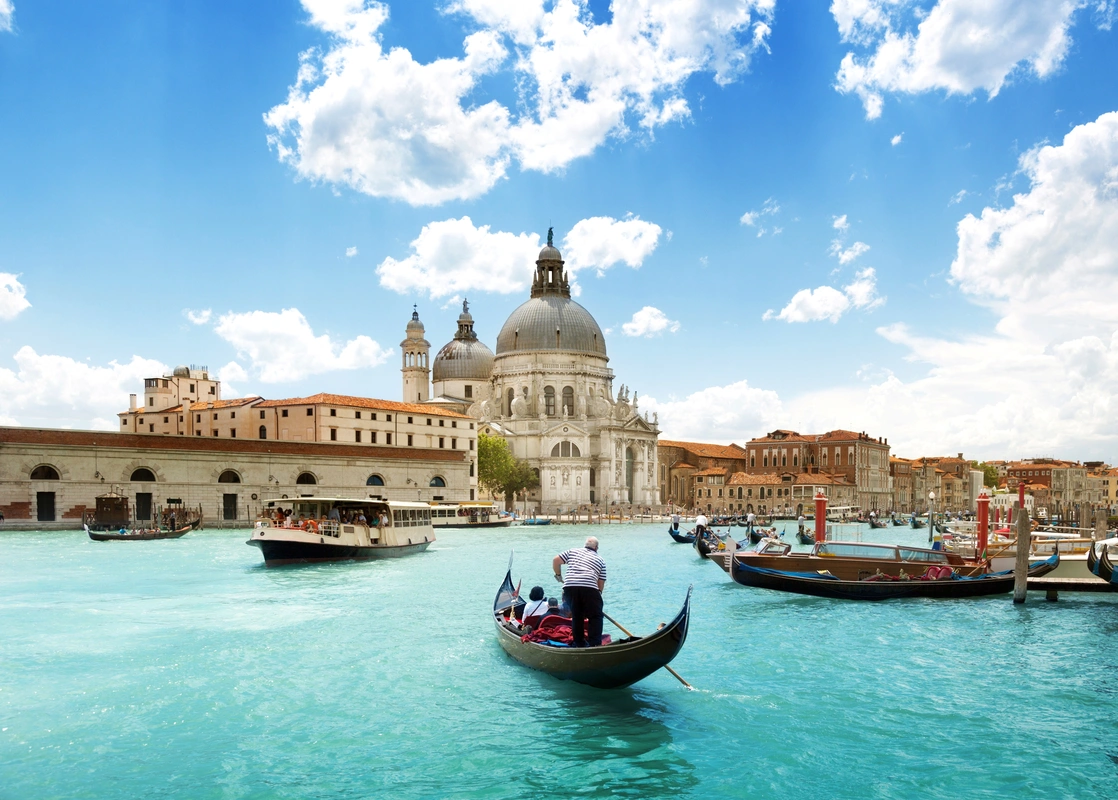 Венеция, базилика, ди-Санта-Мария-делла, гондольер, лодка, гондола, 
