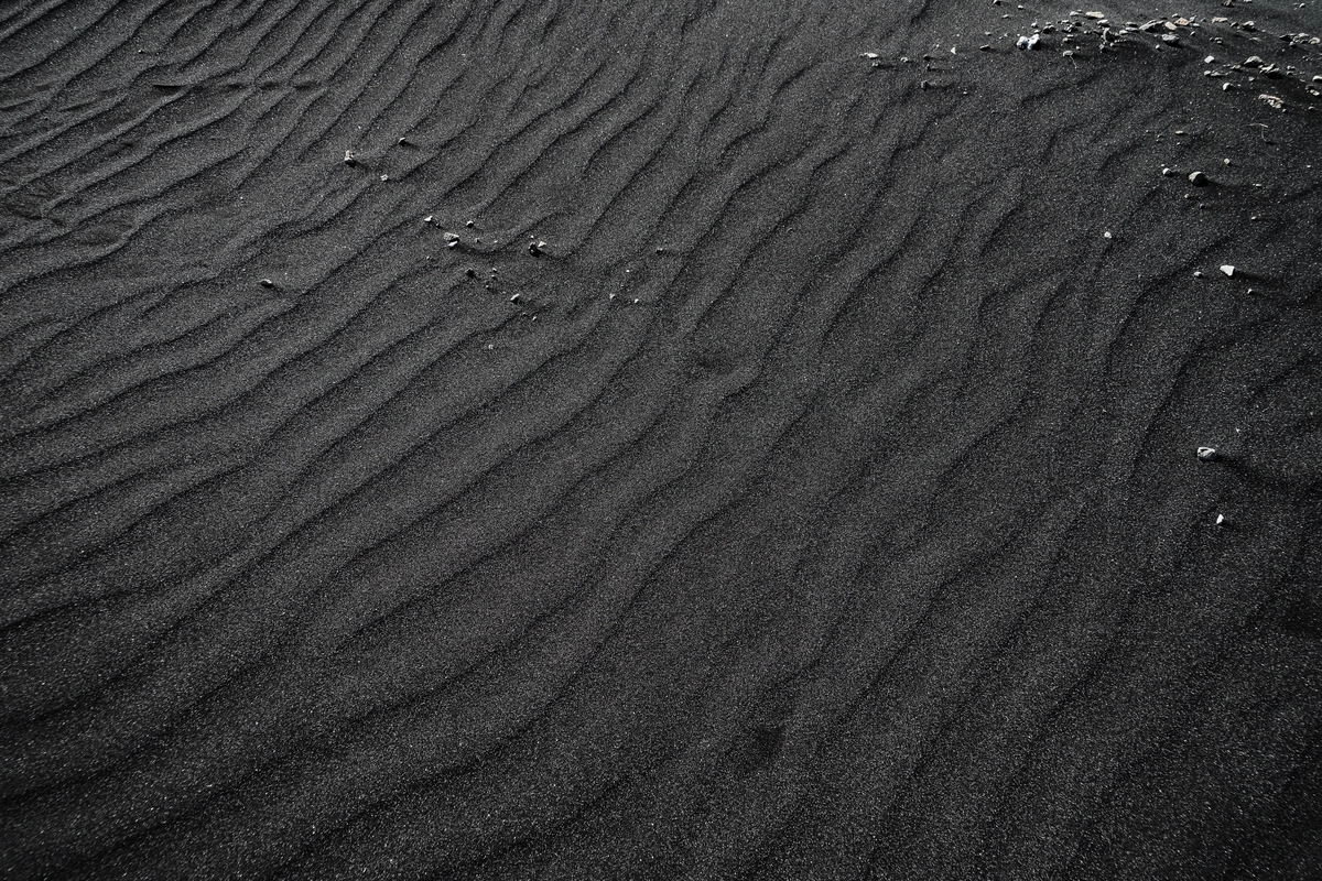 пляж, берег, песок, галька, темные, серые