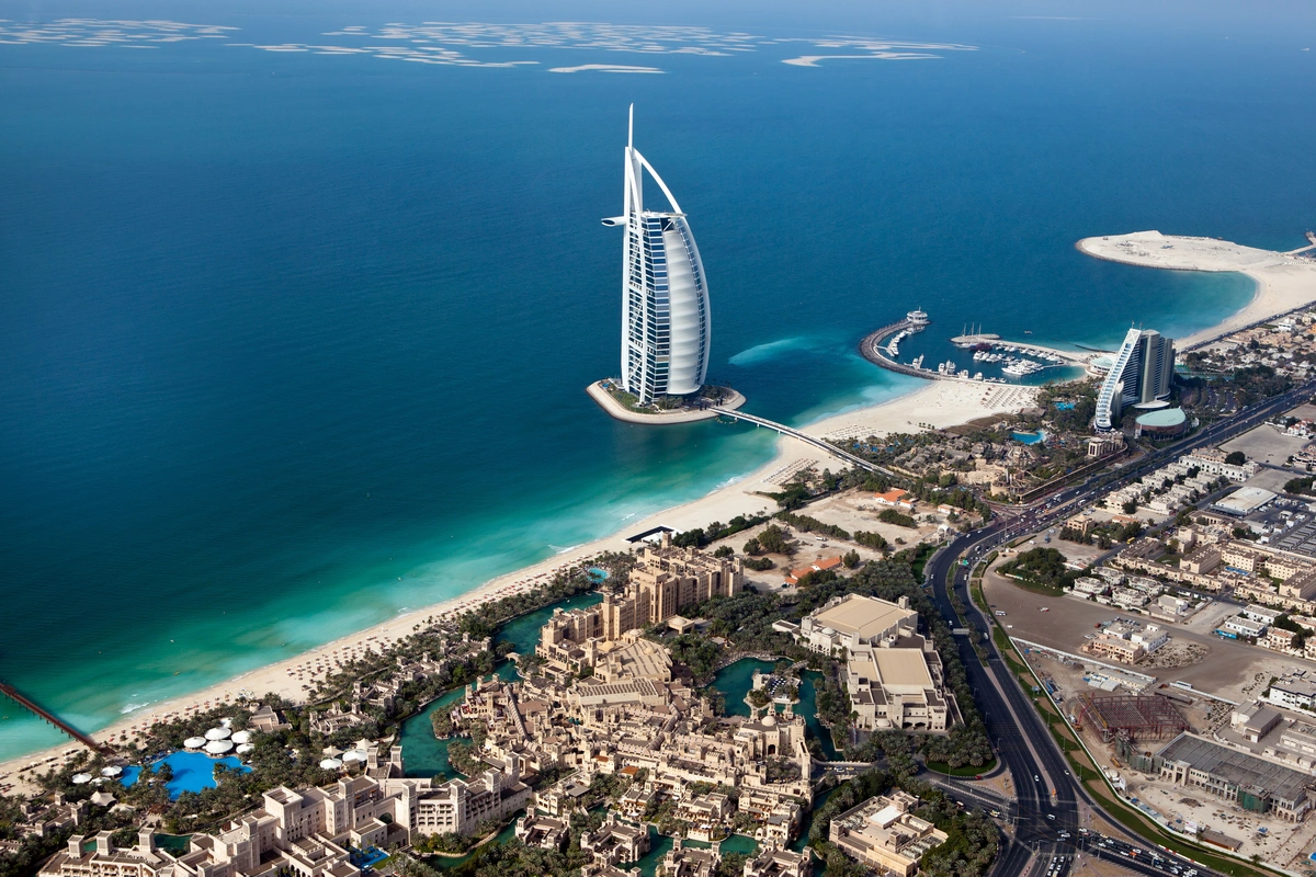 Дубай, побережье, море, Джумейра Аль-Насим, отель парус, голубые