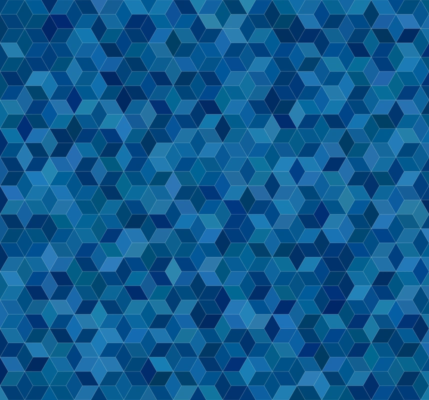 куб, фон, мозаика, ромбы, мозаичный фон, плитка, трехмерные, синие, 3d, графические, геометрические