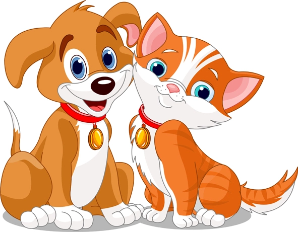 детские, собака, кошка, животные, белый, коричневый, оранжевый
