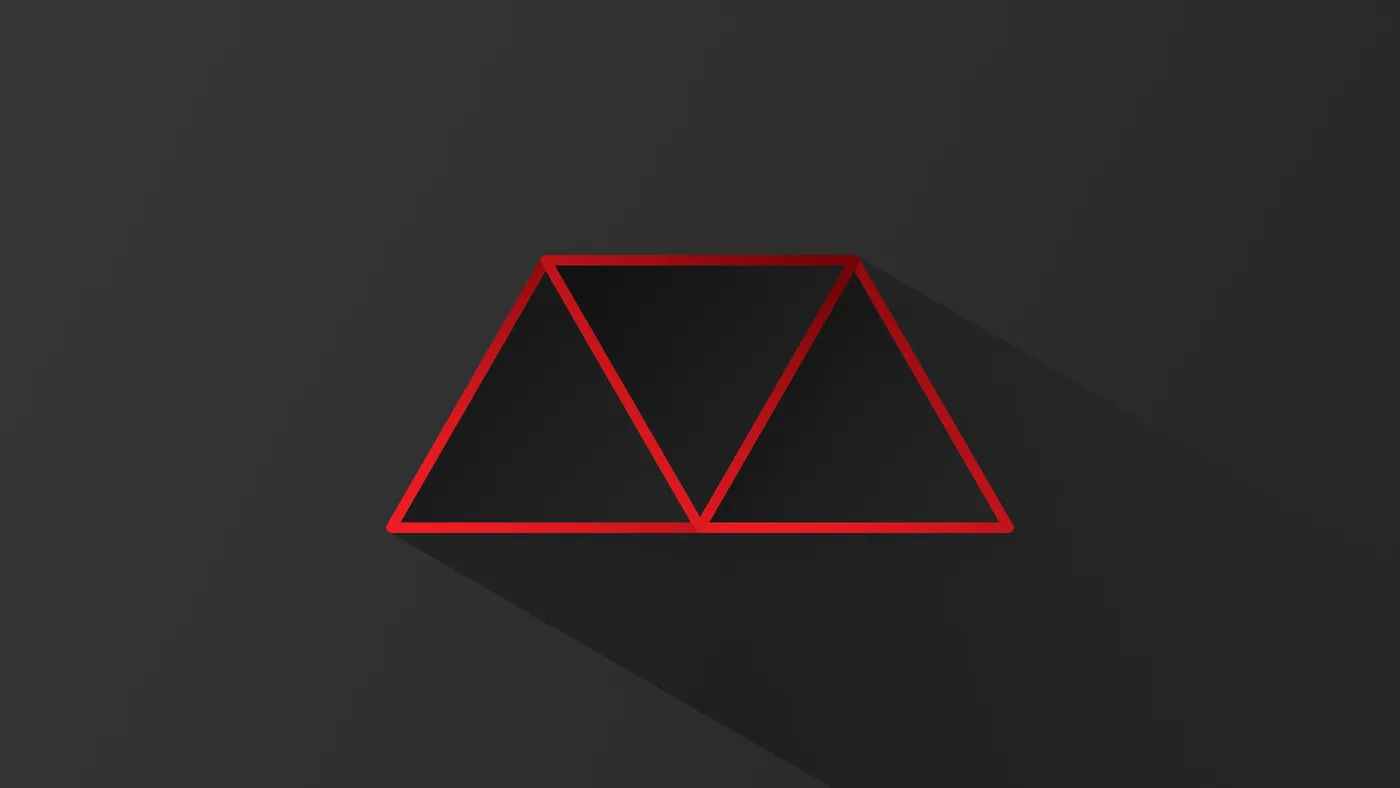 треугольник, красные, геометрические, темные, черные