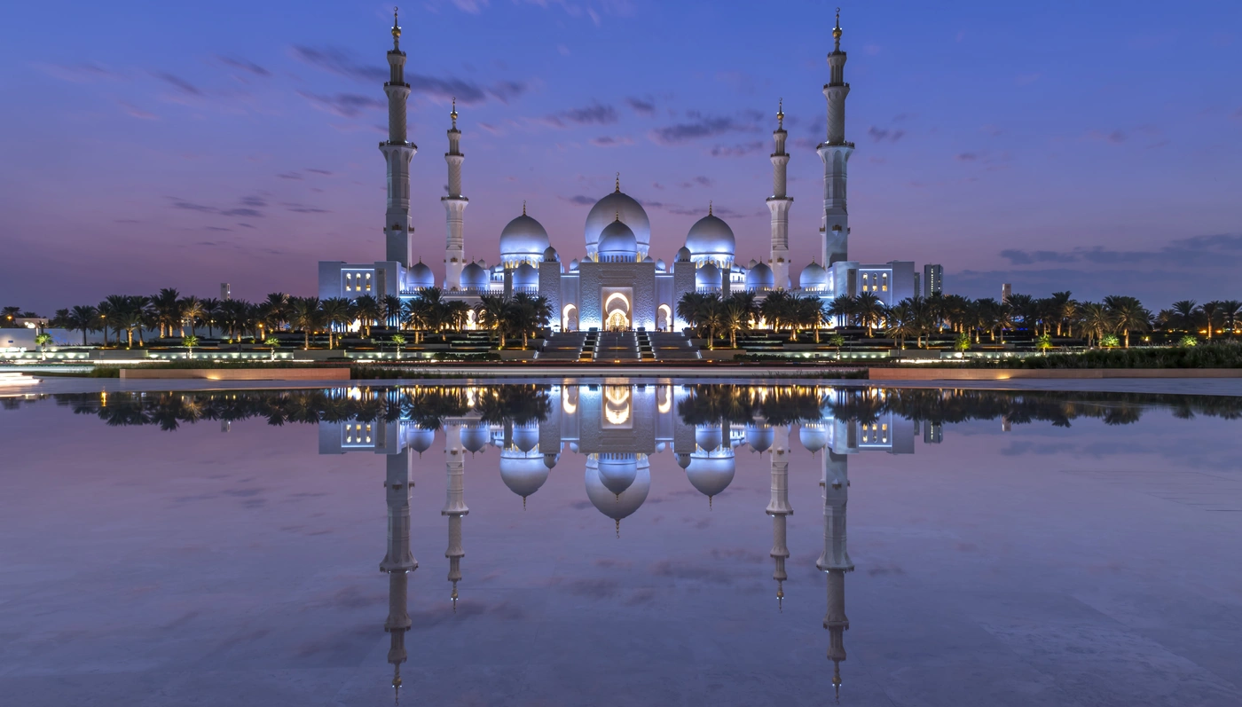 мечеть, эмираты, вечерняя мечеть шейха Зайда 