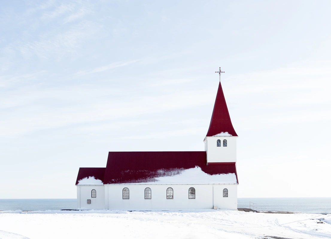 церковь, снег, зима, здание, холодный, христианство, религия, храм, часовня, белый, белые, бордовый, бордовые