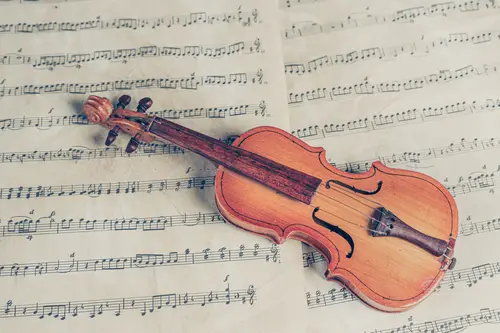 музыка, скрипка, музыкальный инструмент, ноты, бежевые, коричневые