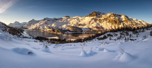 Швейцария, горы, зима, Энгадин, Альпы, снег