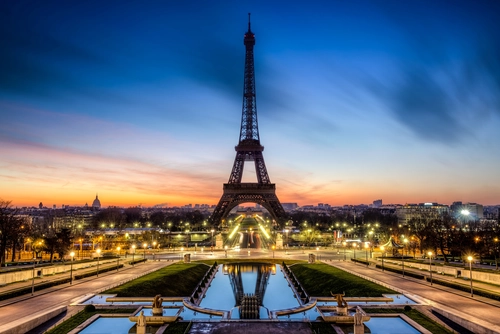 париж, башня, архитектура, франция, синие, зеленые, желтые