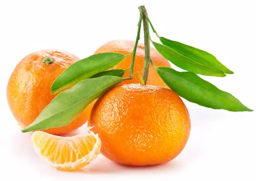 фрукты, мандарины, листья, долька мандарина, оранжевые, зелёные