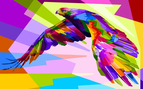 орёл, птица, рисунок, вектор, разноцветные