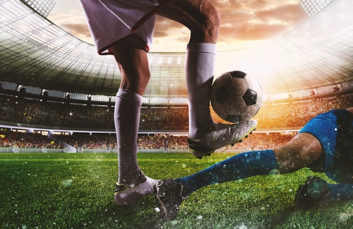футбол, спорт, игра, стадион, мяч, навес, поле, трава, коричневые, зелёные, синии