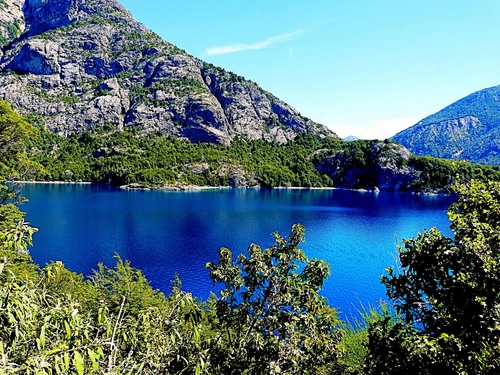 природа, озеро, скалы, аргентина, синие, зеленые