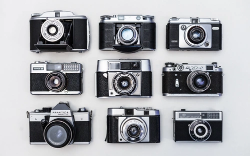 старинные предметы , ретро, камера, фотоаппараты, коллекция, серые, чёрные
