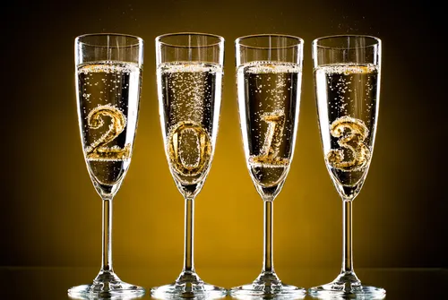шампанское, праздник, бокалы, новый год, желтые, черные