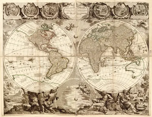 карта мира, старая карта, винтаж, бежевые, 