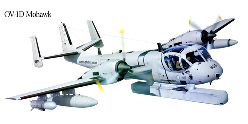 OV-1D, военный самолёт, полёт, пилот, серые