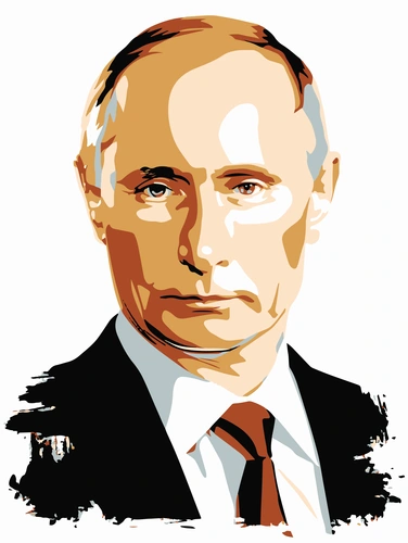 портрет, Путин, белый, белые, бежевый, бежевые, черный, черные