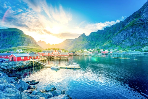 озеро, фьорд, норвегия, север, голубые, синие, природа