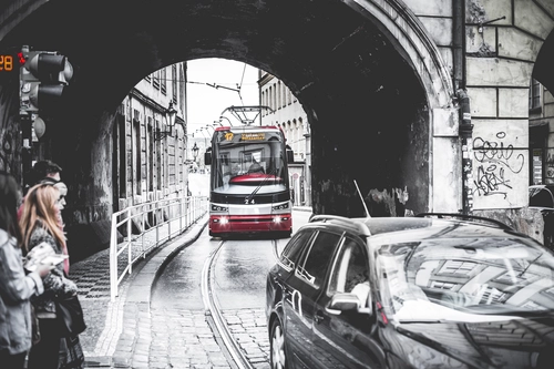 туннель, трамвай, арка, авто, автомобиль, транспорт, город, улица, серые, черно-белые, черные, белые