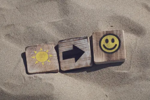 песок, пляж, солнце, смайлик, символы