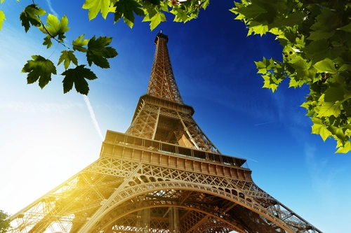 Эйфелева башня, архитектура, Париж, город, парк, синие, зеленые, белые