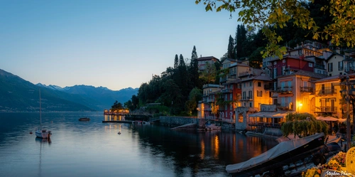 Италия, горы, вечерняя Ломбардия, озеро Комо