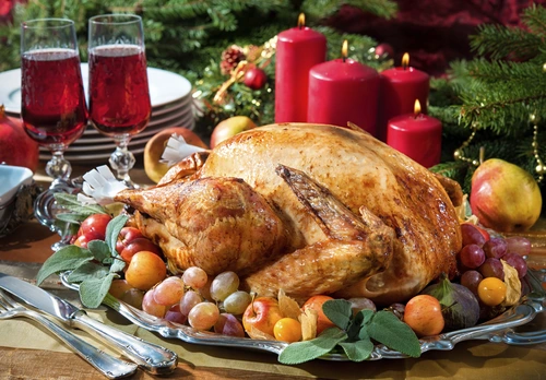 еда, праздник, новый год, зима, курица, коричневые, зеленые