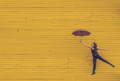 фон, зонт, зонтик, девушка, дождик, настроение, позитив, желтые, черные