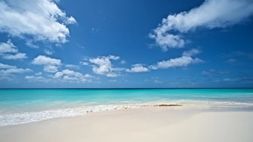 пляж, день, океан, песок, бирюзовые, синие
