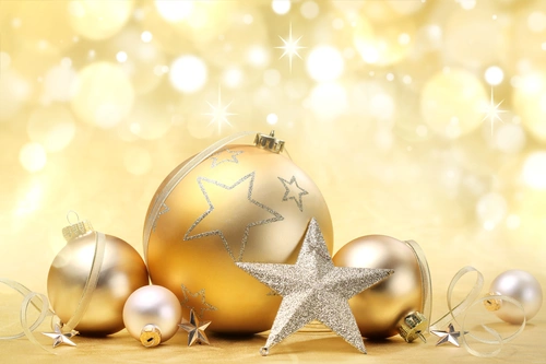 звезда, шар, праздник, новый год, желтые, серые