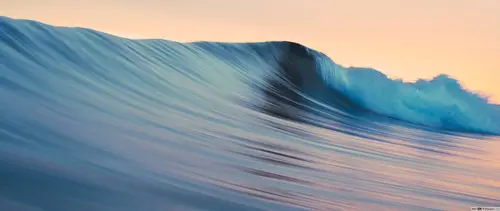 волна, вода, океан, синие, оранжевые