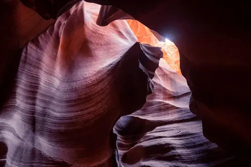 каньон, песок, пещера, лучи света, коричневые