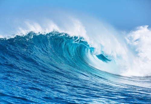 волна, океан, вода, природа, синие, голубые