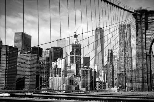 америка, нью-йорк, мост, бруклин, серые, черные, сооружения