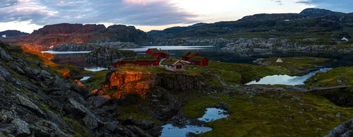 Норвегия, горы панорама Рогаланда, вода, зелёные, синие