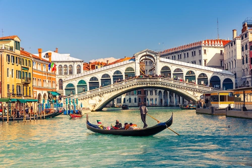 Венеция, архитектура, город, гондольер, вода, страна, италия, люди, мост