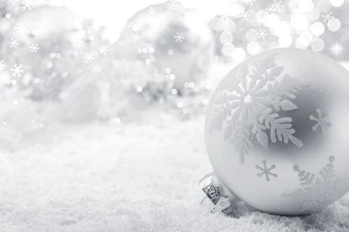 снежинка, новый год, шар, праздник, белые, серые