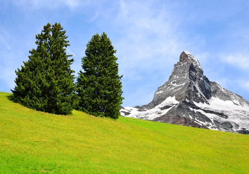 гора, пик, поле, природа, швейцария, серые, синие, голубые, зеленые