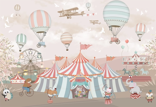 детские, цирк, звери, воздушные шары, шатёр, веселие, розовые, голубые