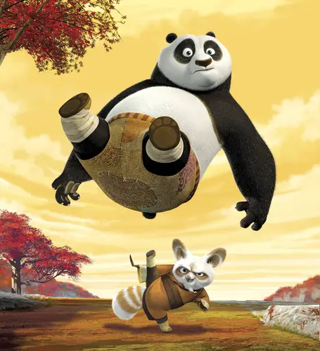 панда, мультфильм, анимация, кунг фу, желтые, белые, коричневые, черные