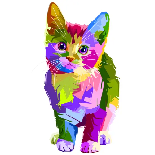 краски, абстракция, абстракции, животное, животные, голубой, голубые, зеленый, зеленые, розовый, розовые, фиолетовый, фиолетовые, кошка, котенок