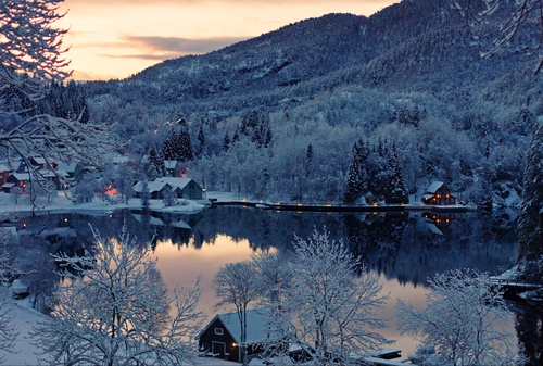 зима, озеро, снег, природа, голубые, белые, финляндия