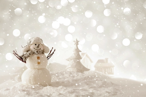 боке, новый год, белые, серые, снеговик, праздник