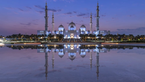 мечеть, эмираты, вечерняя мечеть шейха Зайда 