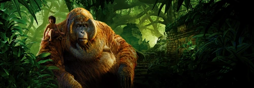 детские, кино, Книга Джунглей, Маугли, джунгли, орангутанг, король Луи обезьяны, зелёные