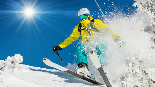 сноубордист, сноуборд, трюк, прыжок, экстрим, спорт, горы, снег, голубые, белые, 