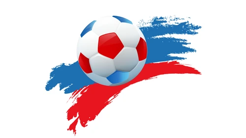спорт, футбольный мяч, соревнование, игра, белые, синие, красные