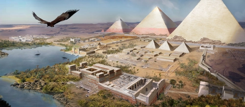 детские, египет, пирамиды, птица, сфинкс, бежевые, голубые, зелёные